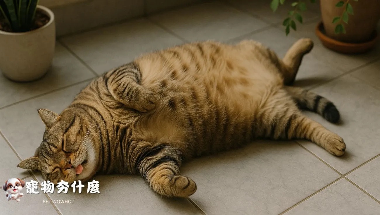 胖虎斑貓打呼睡姿