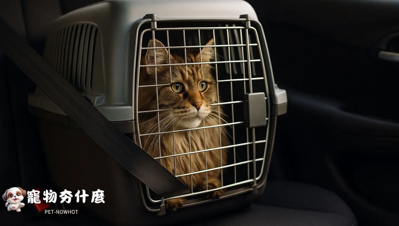 緬因貓安全搭車前往獸醫院
