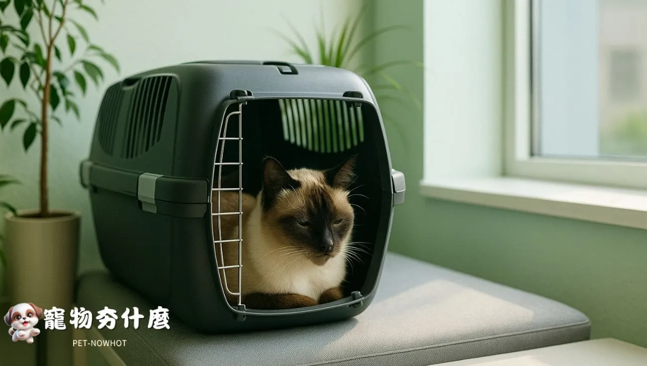 暹羅貓獸醫院候診區等待情境
