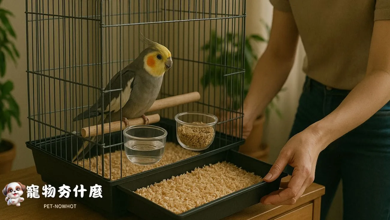 飼主清潔玄鳳鸚鵡籠舍