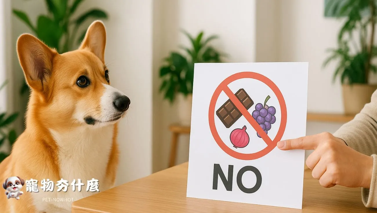 柯基犬學習認識禁忌人類食物標示