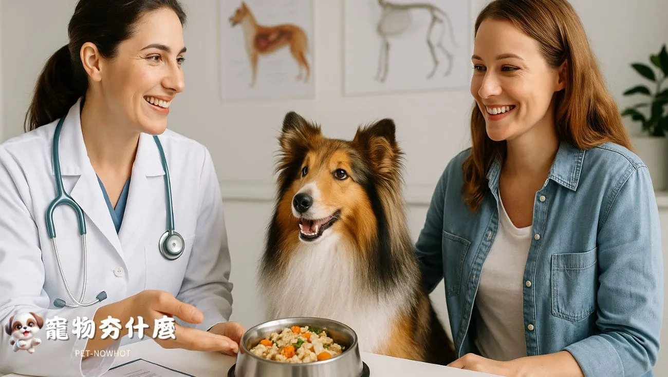 喜樂蒂飼主與獸醫討論鮮食營養搭配