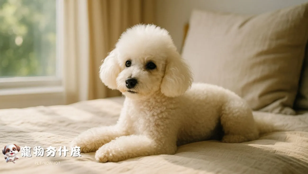 貴賓犬術後休息在家中