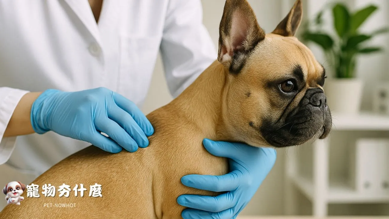 獸醫檢查法鬥狗狗皮膚狀態