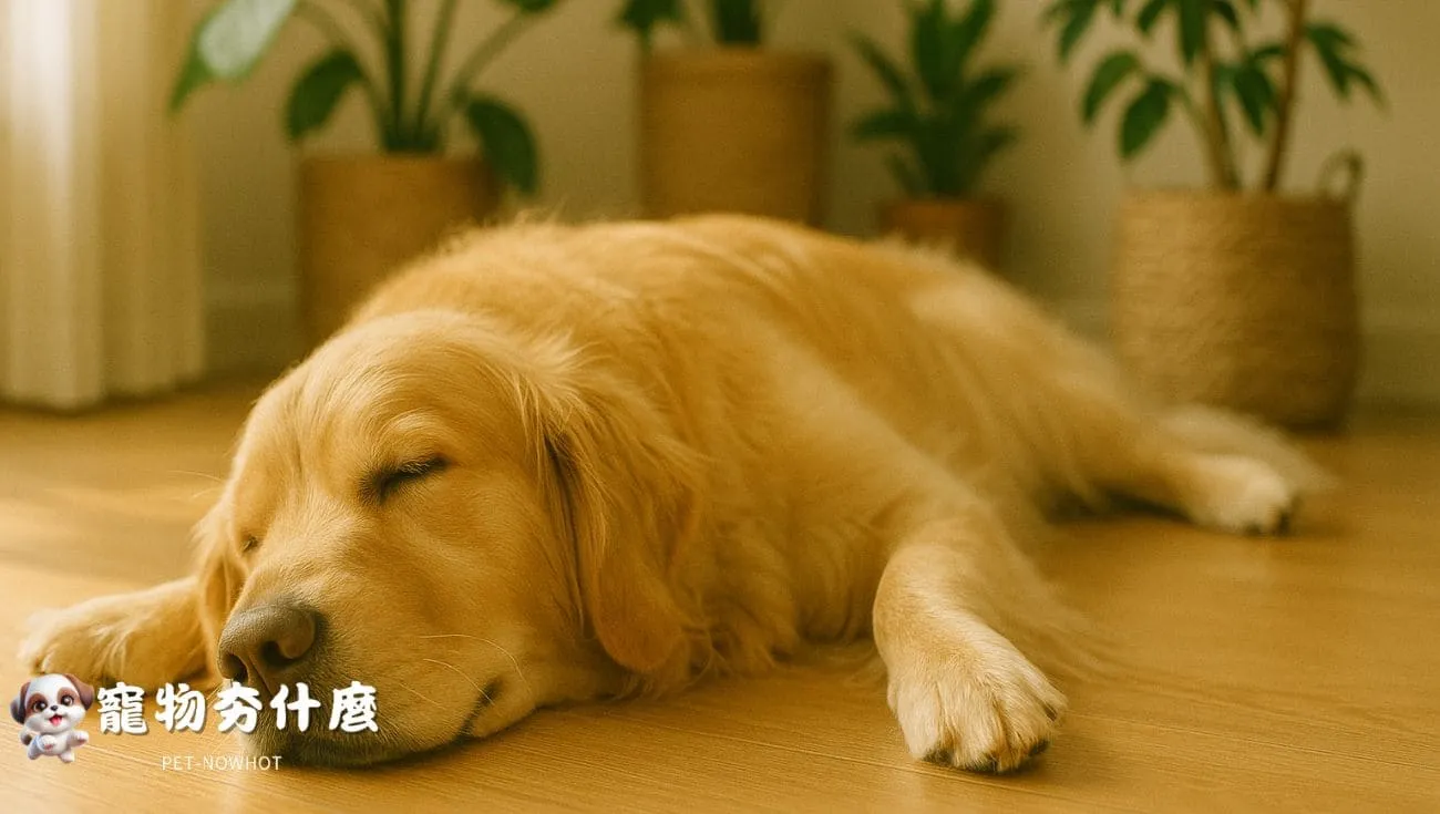 黃金獵犬自然安穩熟睡