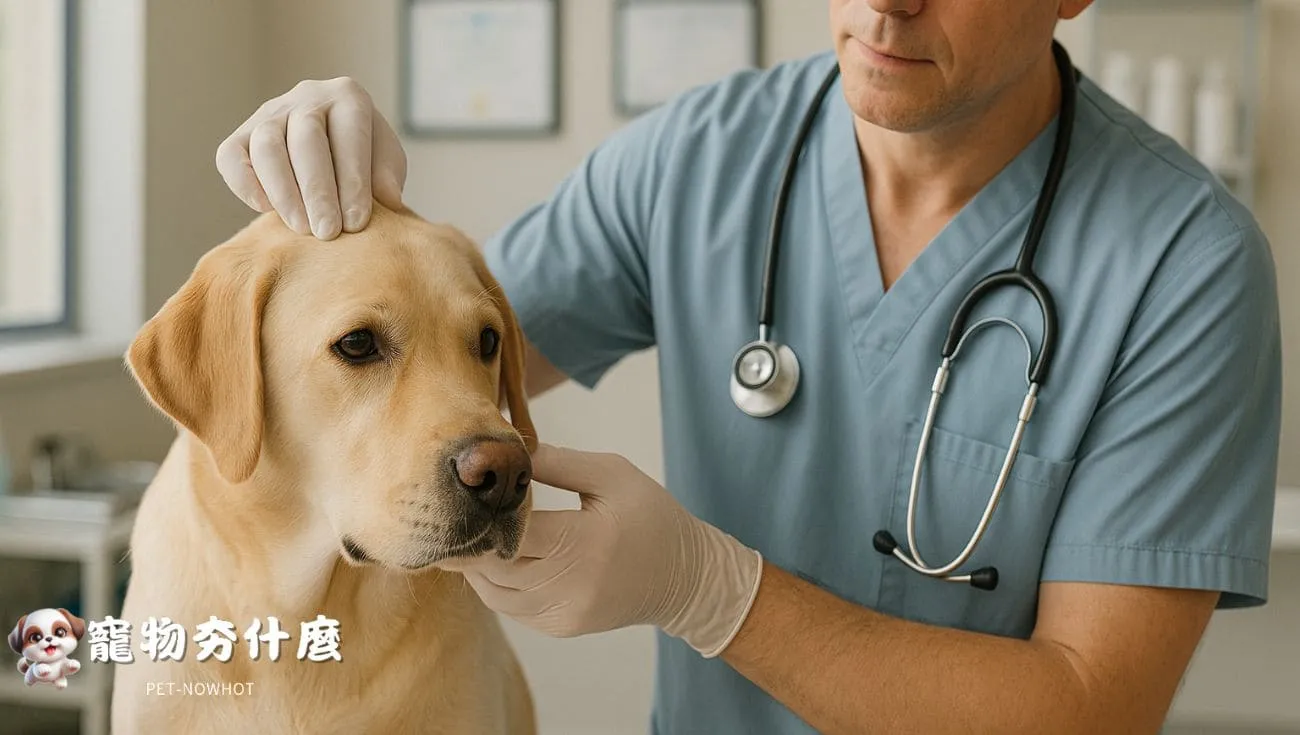 拉布拉多犬進行獸醫專業檢查