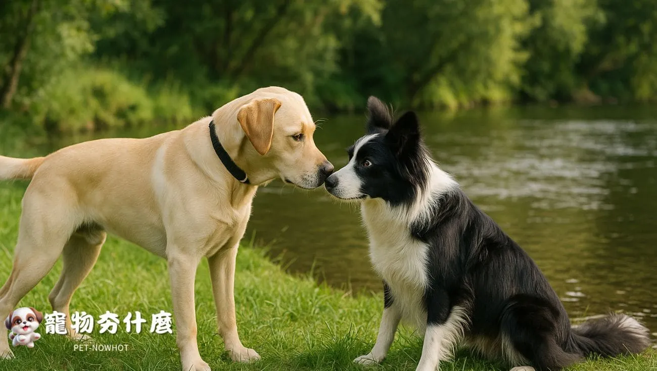 拉布拉多與邊境牧羊犬初遇