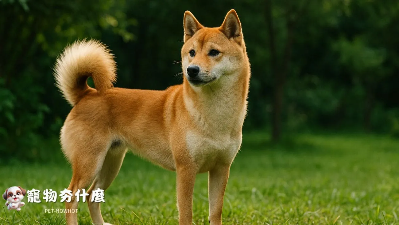 柴犬注意力集中搖尾巴寫實照