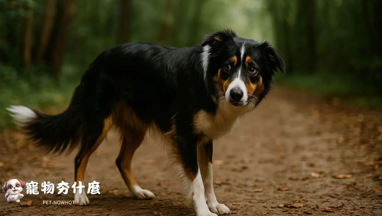 邊境牧羊犬低姿態搖尾巴情境