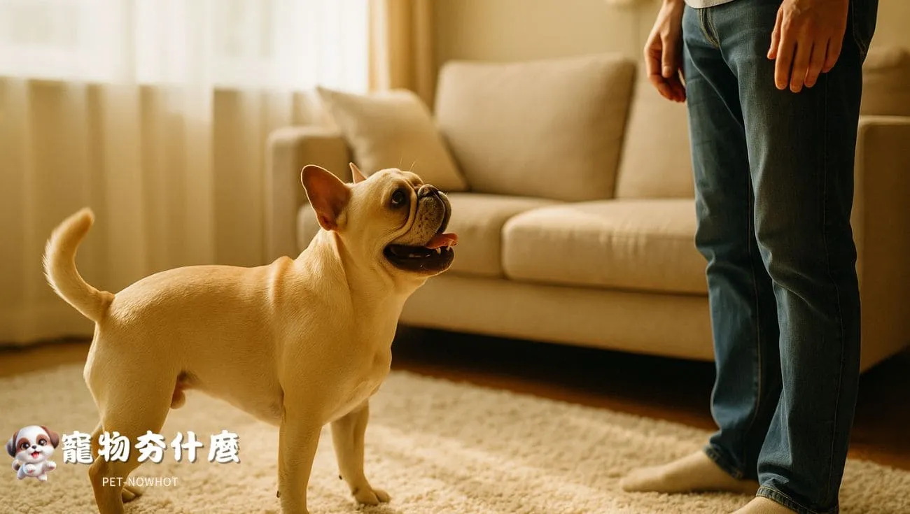 法鬥迎接主人時搖尾巴溫馨照