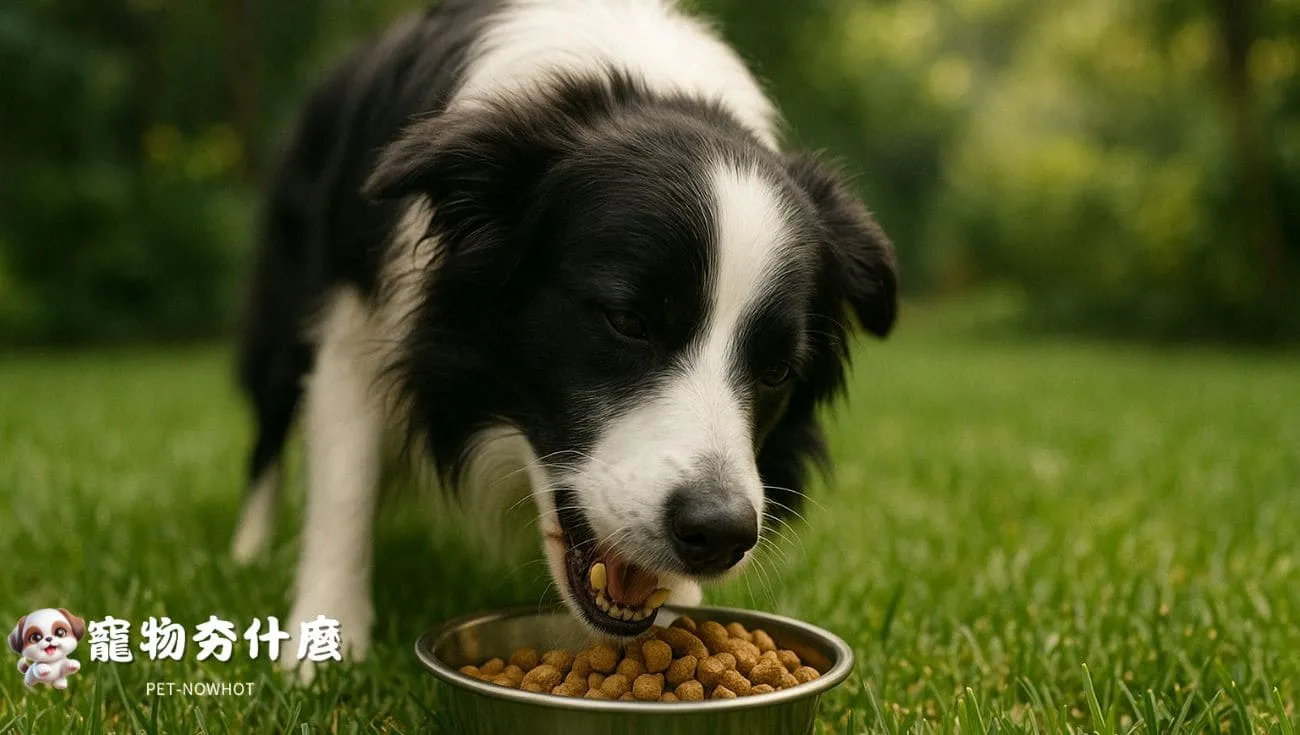 邊境牧羊犬享用潔牙飼料飲食
