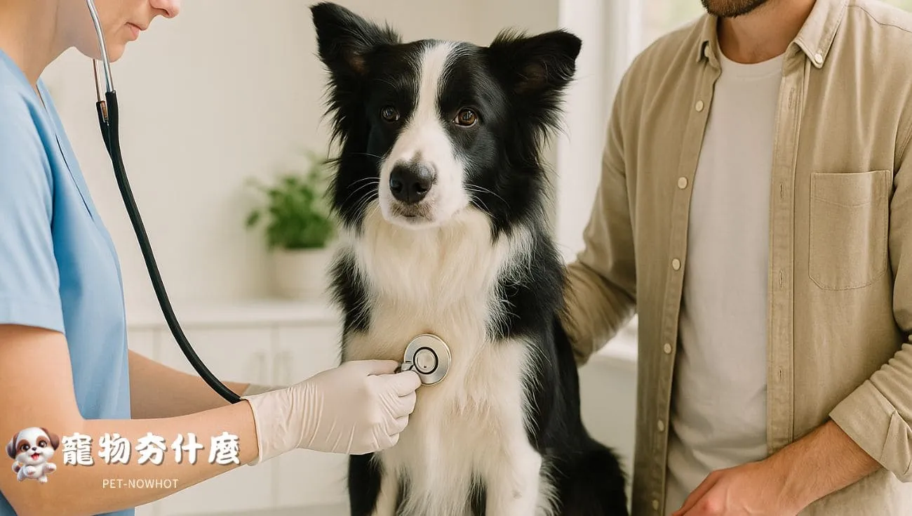 邊境牧羊犬接受獸醫理學檢查