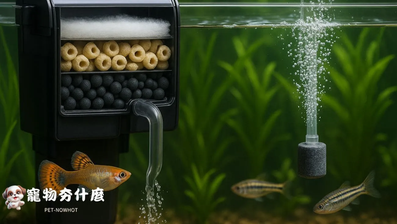 魚缸過濾設備運作場景