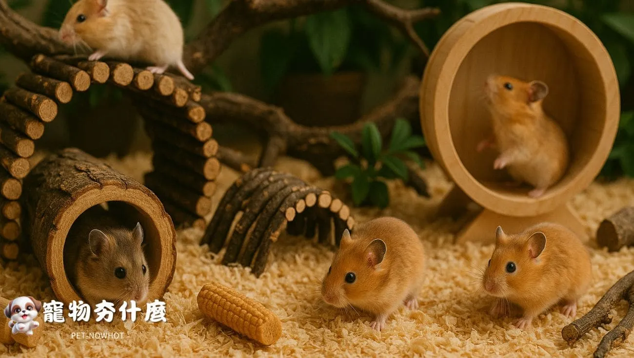 倉鼠豐富化飼養空間展示