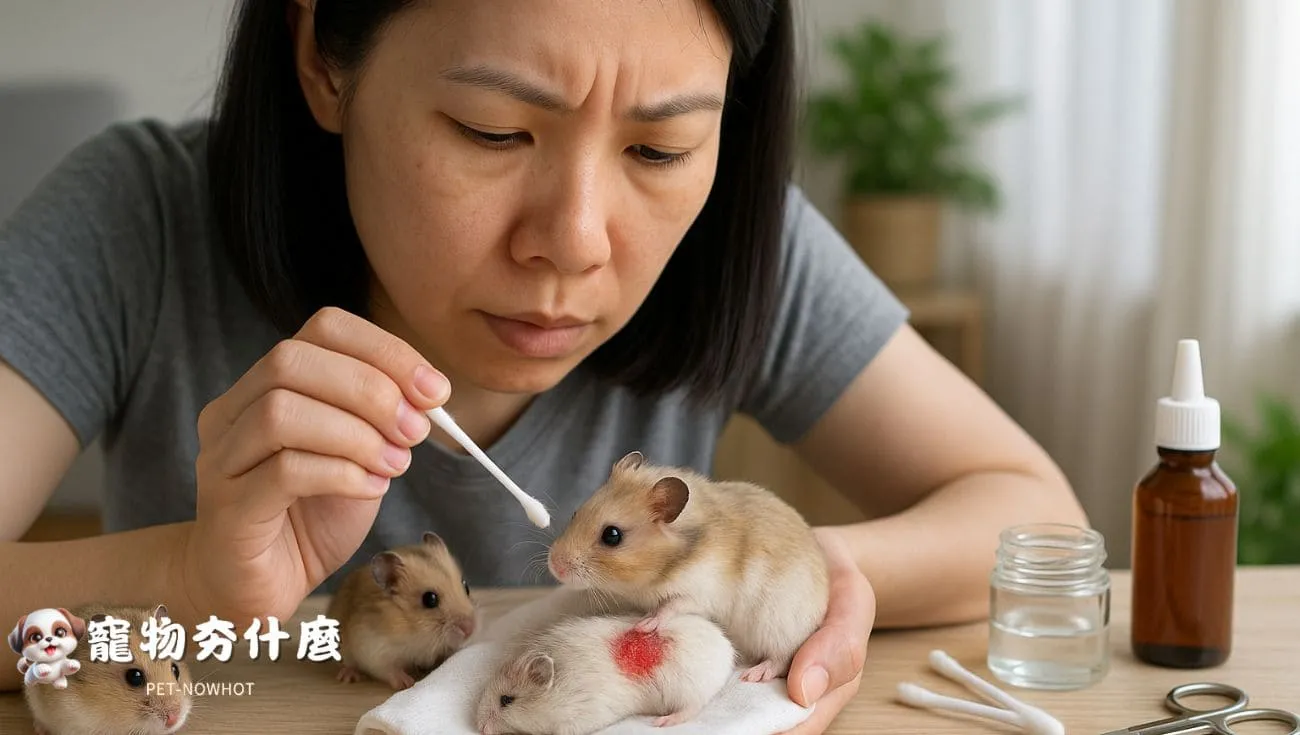飼主細心照護受傷倉鼠場景