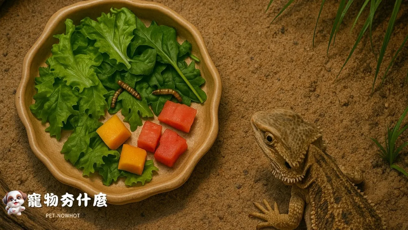 蜥蜴多樣化新鮮食物
