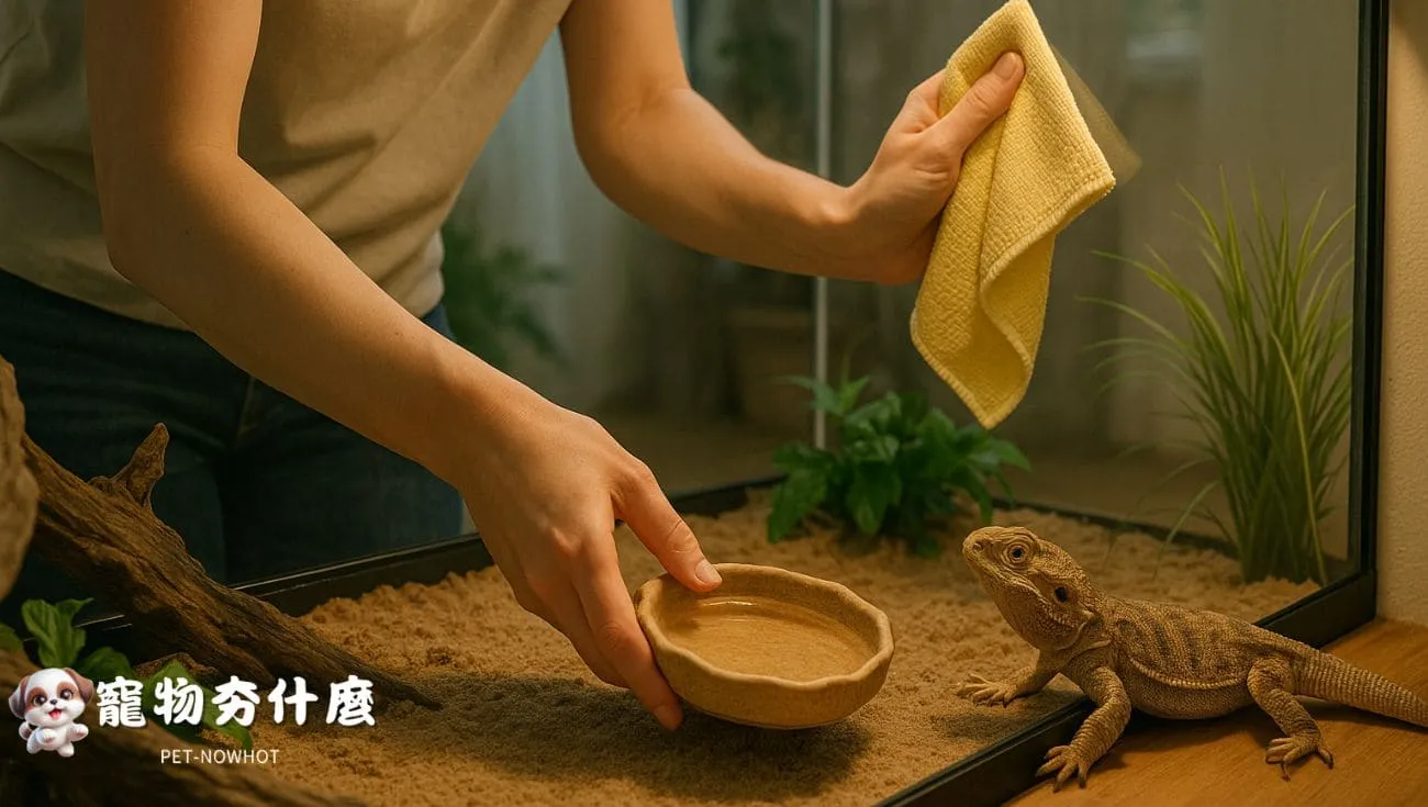 飼主清潔蜥蜴飼養環境