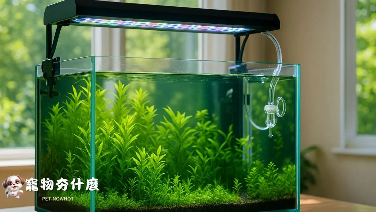 LED燈與CO2設備完善的水草缸