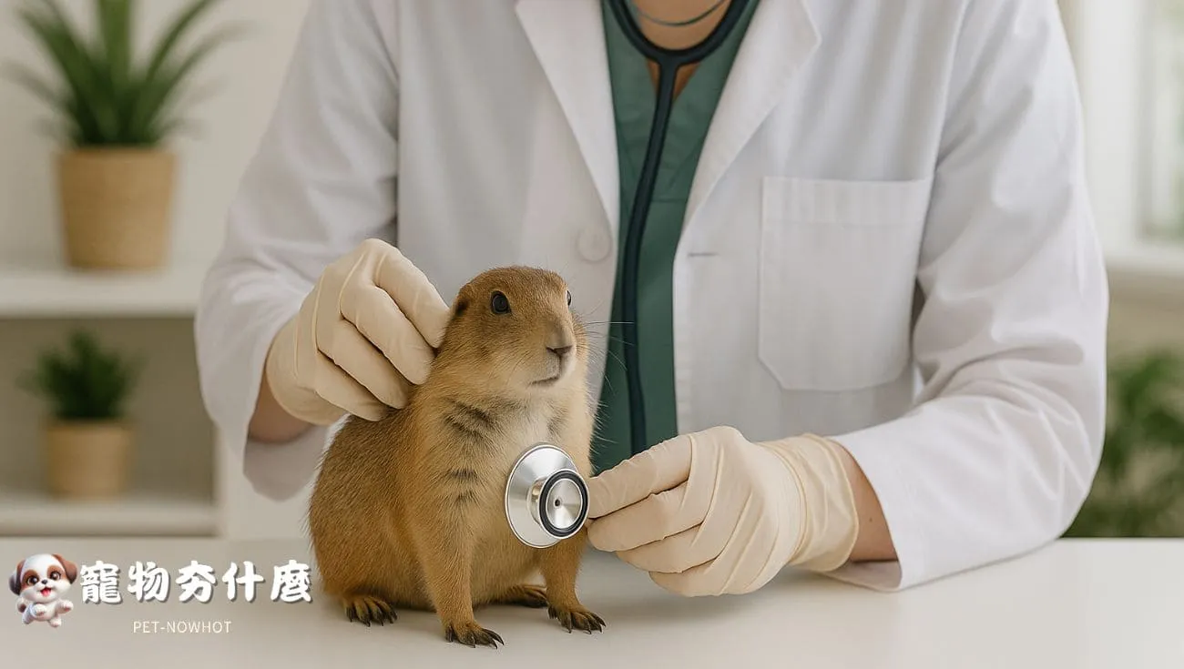 獸醫檢查草原犬鼠健康