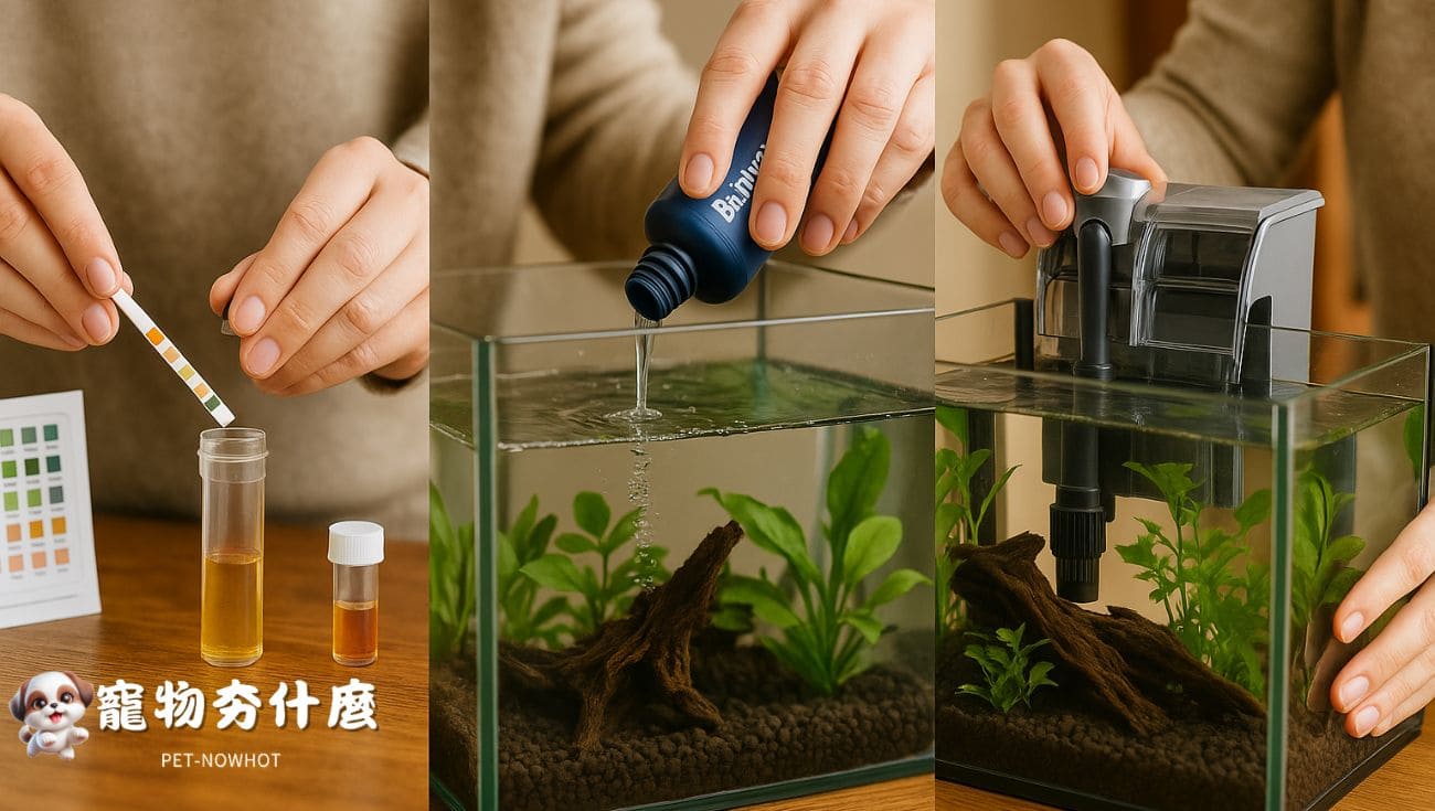 飼主進行養水及水質測試