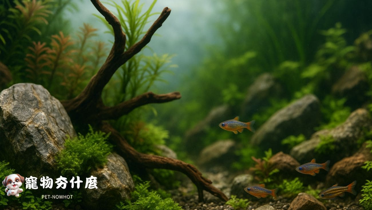 自然風格水族缸造景範例