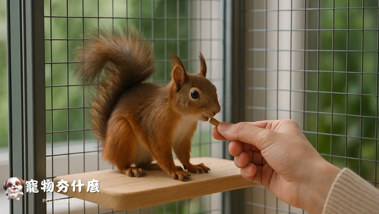 飼主與松鼠互動觀察情境