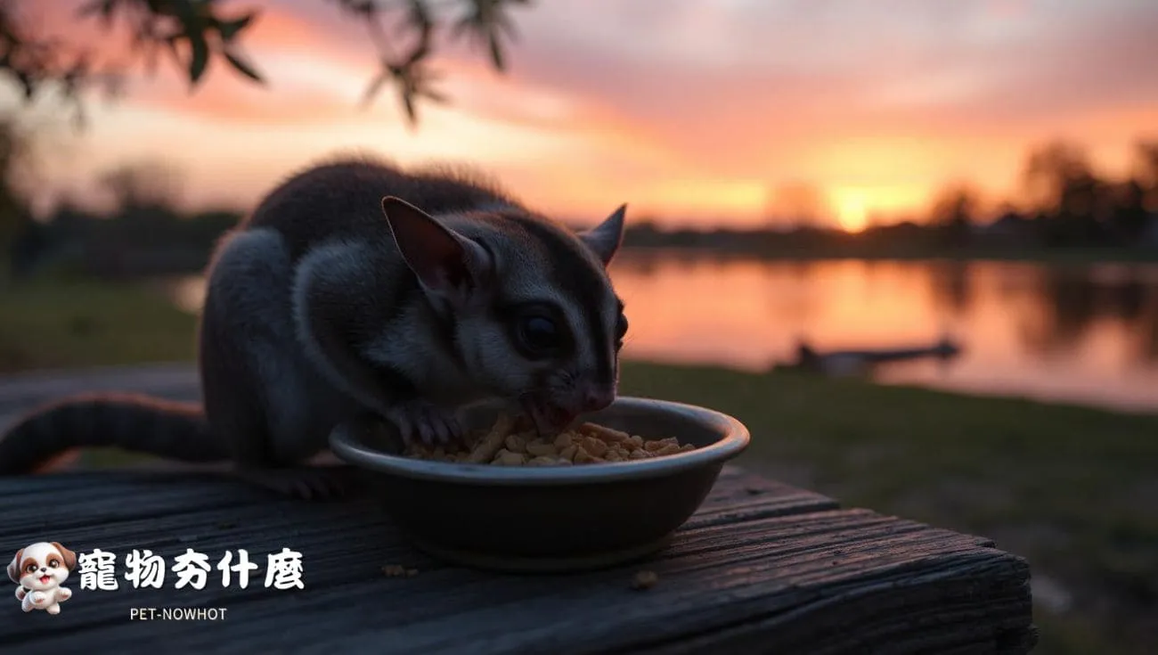 蜜袋鼯夜間餵食時刻