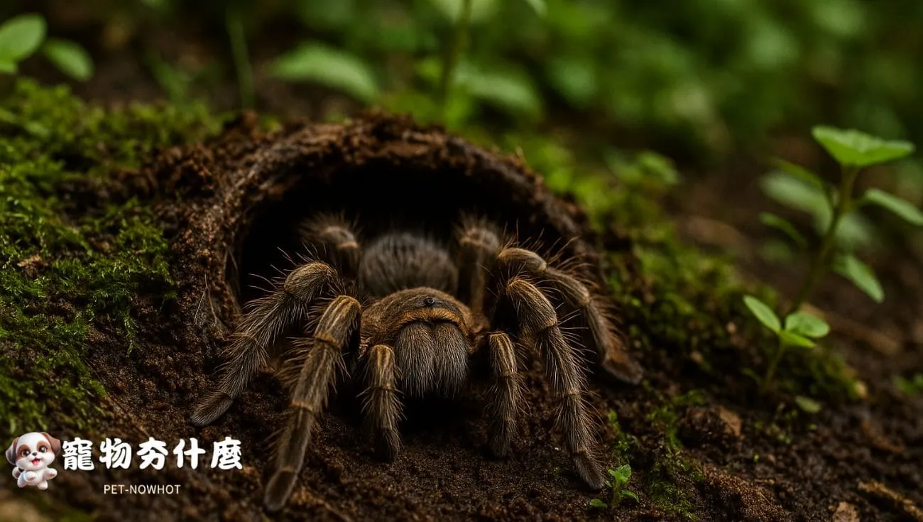 狼蛛天然棲息洞口