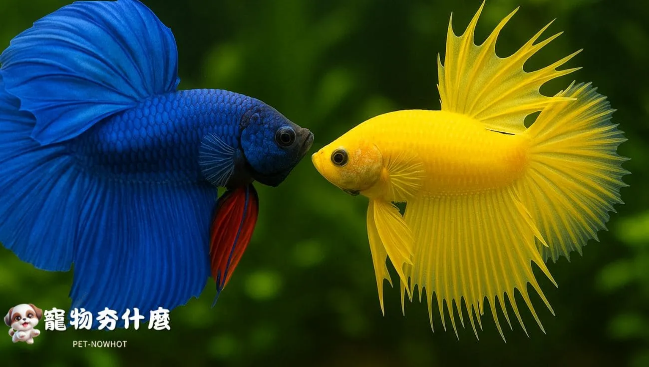 多彩鰭型泰國鬥魚品種特寫