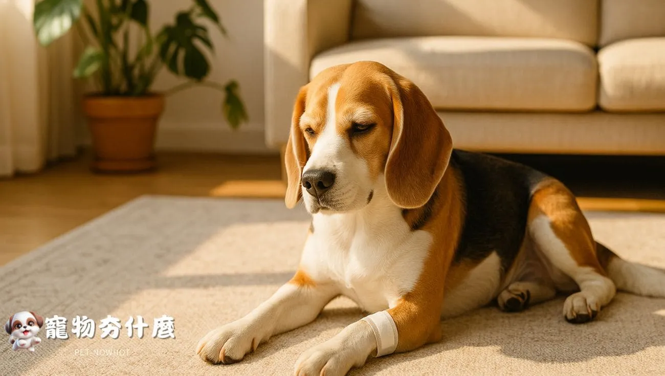 比格犬疫苗接種後休息