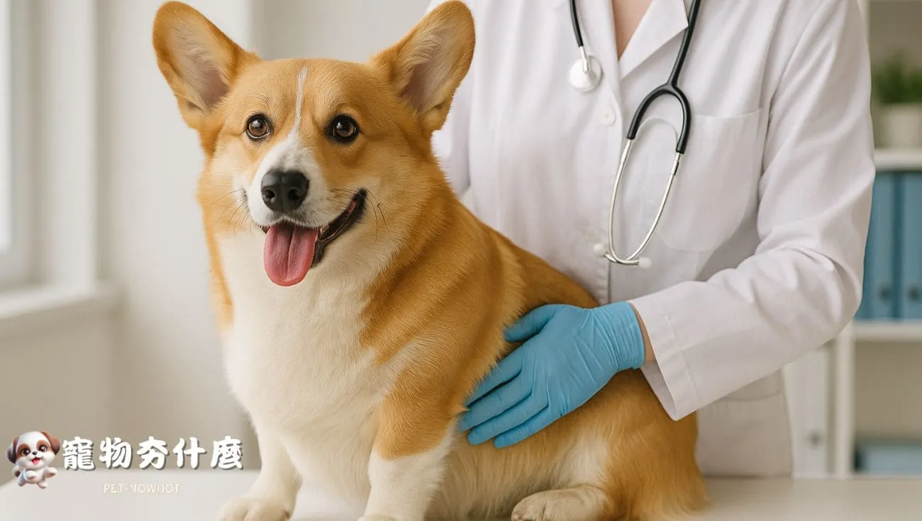 獸醫檢查柯基體態健康