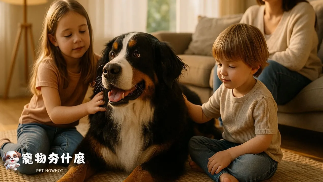 伯恩山犬家庭互動時光
