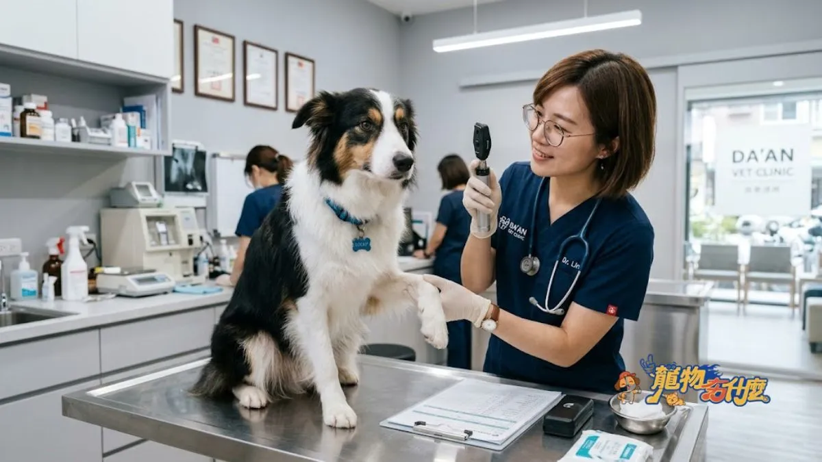 邊境牧羊犬好養嗎?2026新手飼養全攻略:優缺點與智商解析 7 獸醫師為邊境牧羊犬進行眼部健檢
