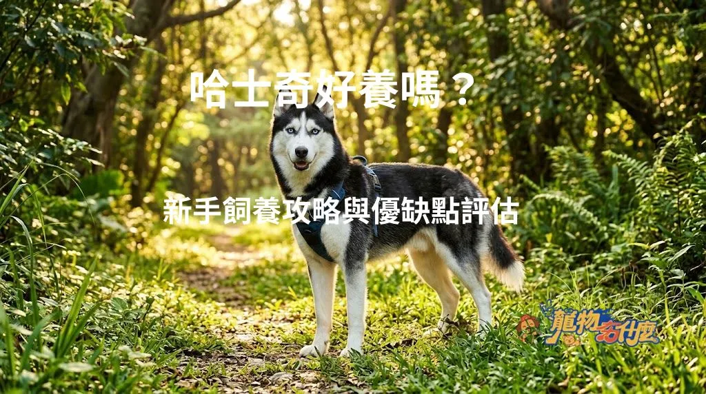 在陽光草地上展現活力的純種哈士奇。
