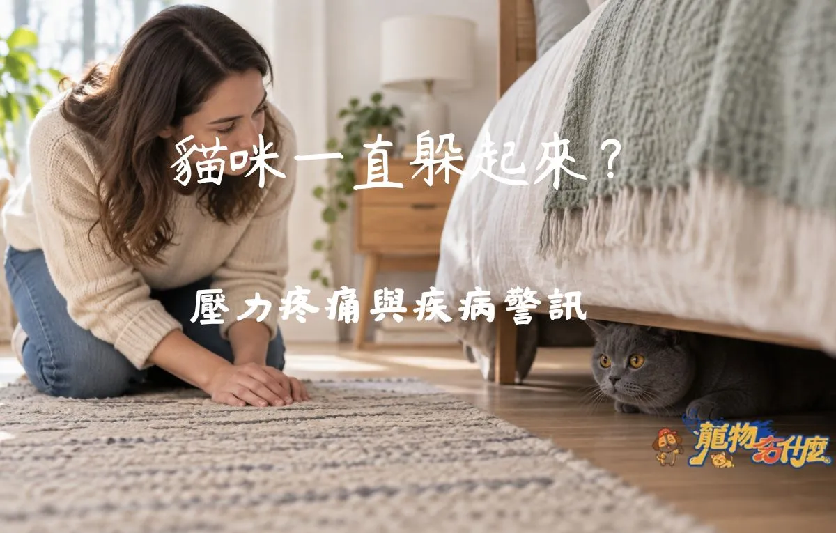 主人發現英短貓躲在床底下