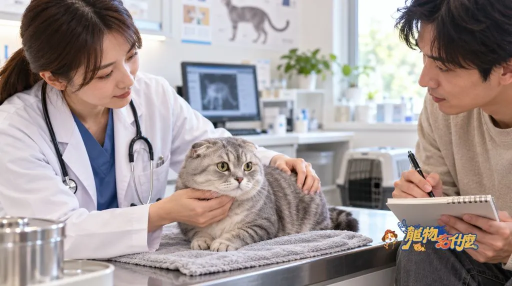 貓咪疼痛怎麼看?6個容易忽略的忍痛表現 7 蘇格蘭摺耳貓接受獸醫疼痛評估