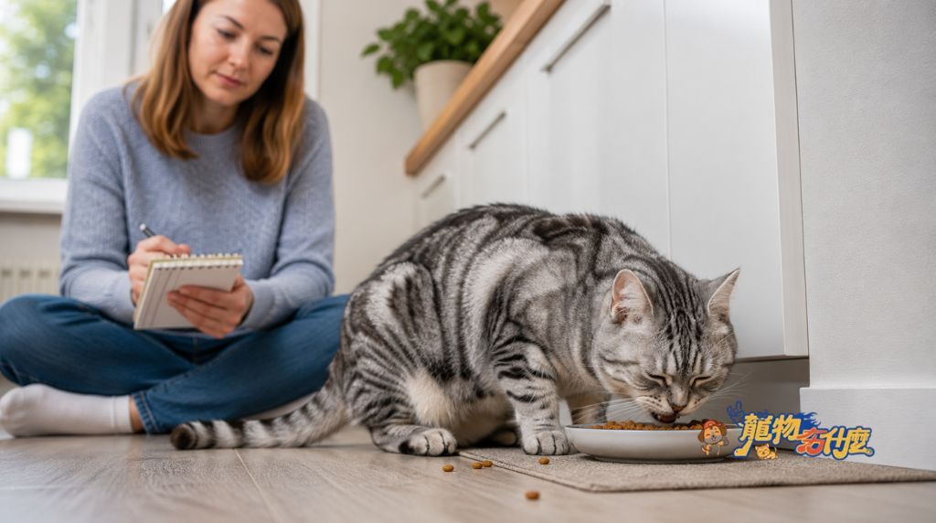貓咪牙齒吸收病是什麼?疼痛與治療重點 3 美短進食時掉飼料的觀察畫面